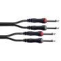 Cordial 14845 Jack Audio Connection Cable [2x 6.3 mm jack plugs (mono) - 2x 6.3 mm jack plugs (mono)] 3 m Black PVC jacket, twin lead
