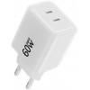 Forcell F-Energy GaN III Crystal Color VT-60 60W PD QC 4.0 2x USB-C wall charger white + cable