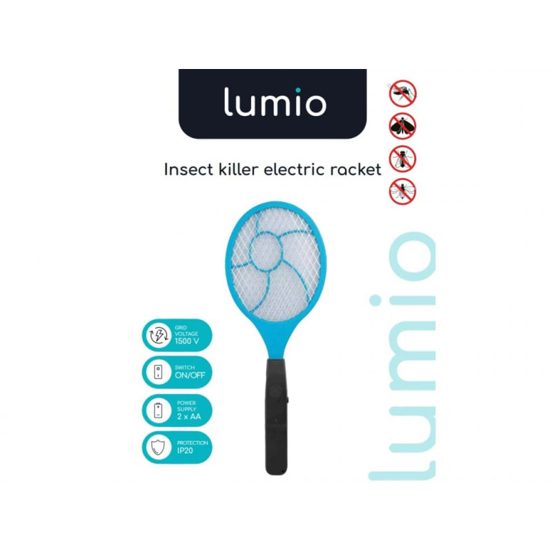 LUMIO electric mosquito racket (MKE007), 2xAA, blue