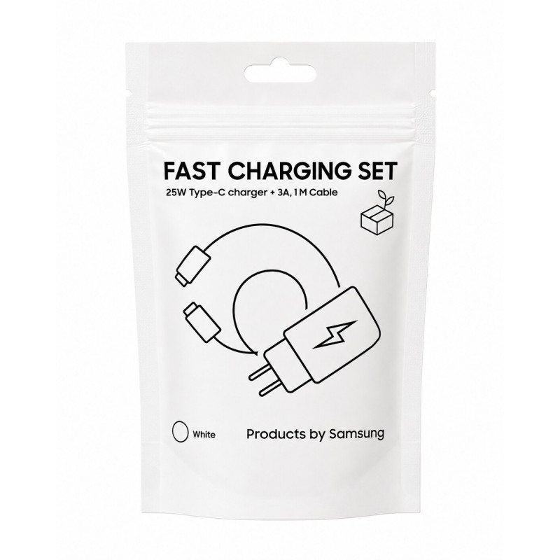 Samsung Travel Adapter TA800 with USB-C to USB-C Cable, White