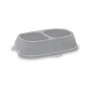 Stefanplast Feed bowl Break 11 0.4+0.4L 28x17x6cm assorted grey/blue