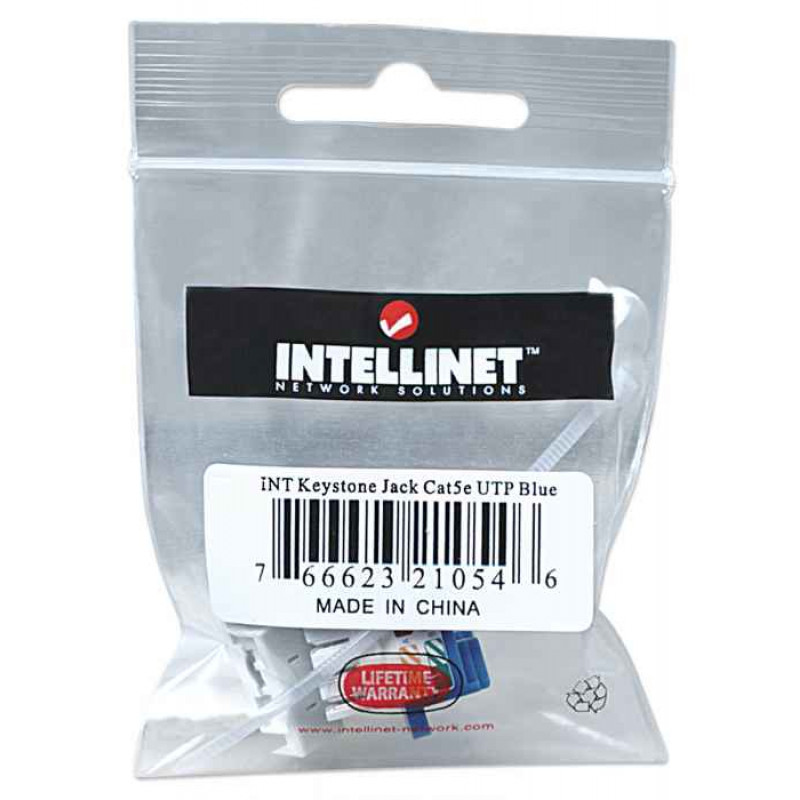 Intellinet 210546 Keystone Module RJ45 UTP Cat5e, Punch-Down, blue