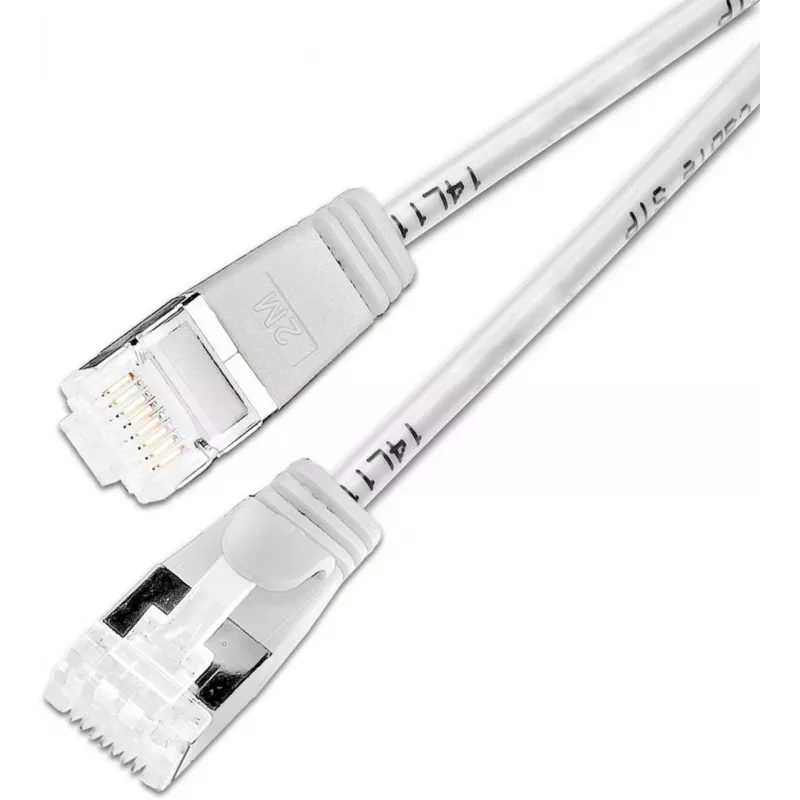 Wirewin Slim Cat6a Light Patch Cable, Round, U/FTP, Ø 3.8 mm, White (PKW-LIGHT-STP-K6A 0.15 WS)