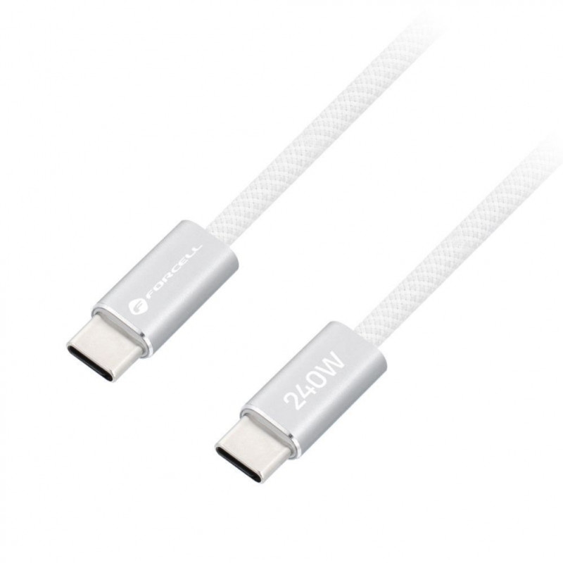 Forcell USB Cable USB-C to USB-C, 2 m, 240 W, White