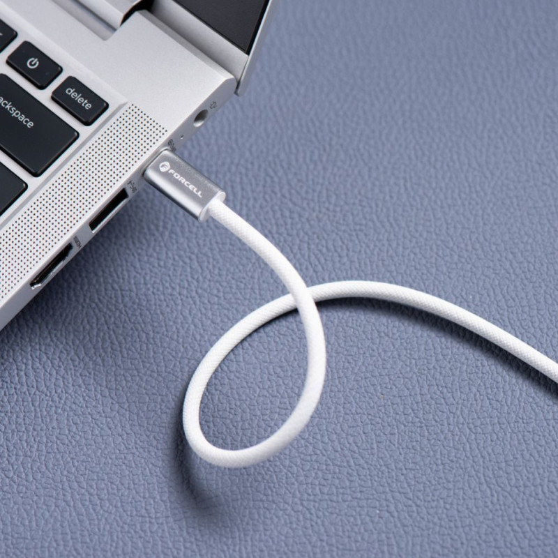 Forcell USB Cable USB-C to USB-C, 2 m, 240 W, White