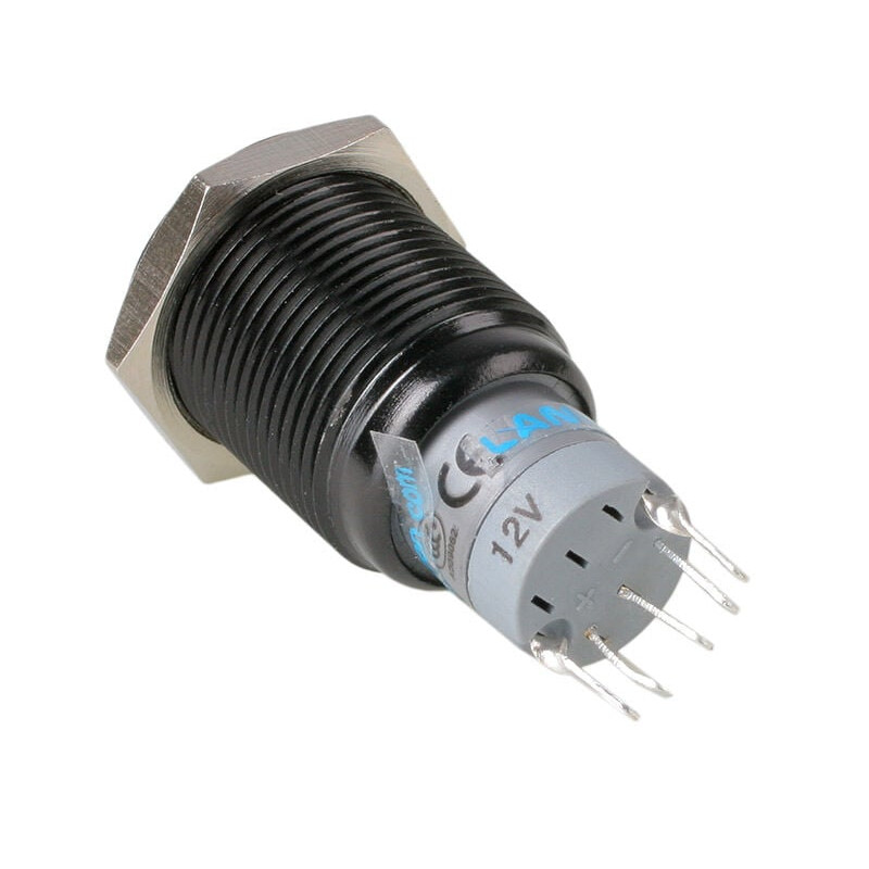 Lamptron Vandal Resistant Switch 16mm - Blackline - blue