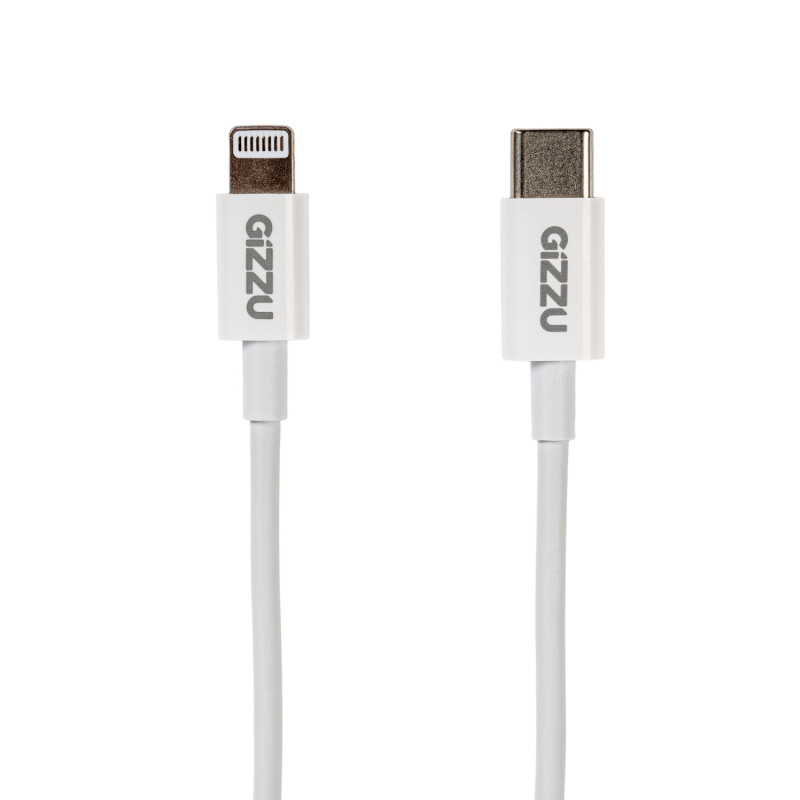 Gizzu USB-C to Lightning Cable, 1.8 m, 27 W PD, White (GCPU2L18)