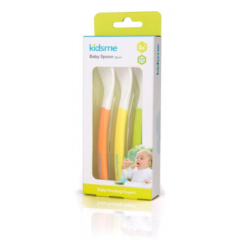 Kidsme spoon set (3 pcs.), orange, yellow, green, from 3 months