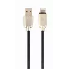 Gembird USB 2.0 Cable USB-A Male to Lightning Male, Rubber Braided, 1 m, Black (CC-USB2R-AMLM-1M)