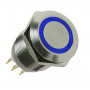 Lamptron Vandal-Resistant Push Button / Switch 16mm - Silverline - blue