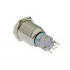 Lamptron Vandal-Resistant Push Button / Switch 16mm - Silverline - blue
