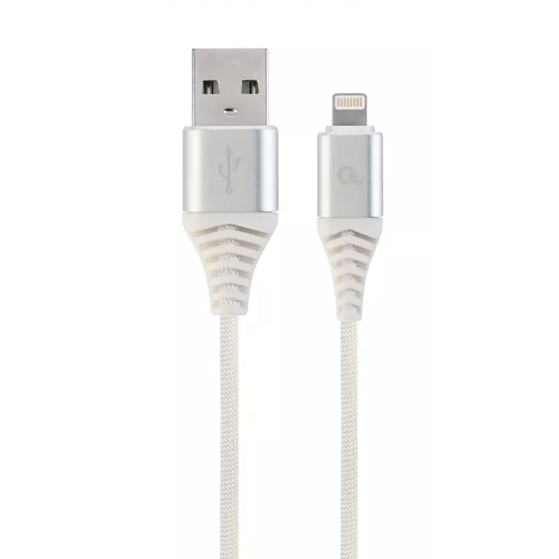 Gembird USB 2.0 to Lightning (8-pin) Cable, Textile Braided, 2 m, White