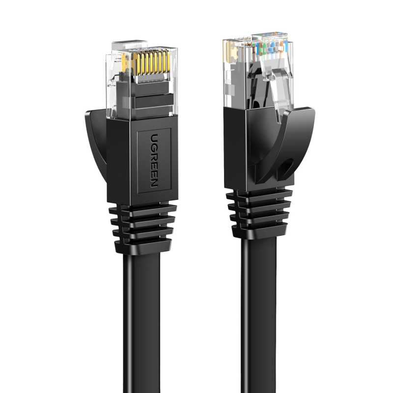 Ugreen Flat Cat6 U/UTP Patch Cable RJ45, 0.5 m, Black
