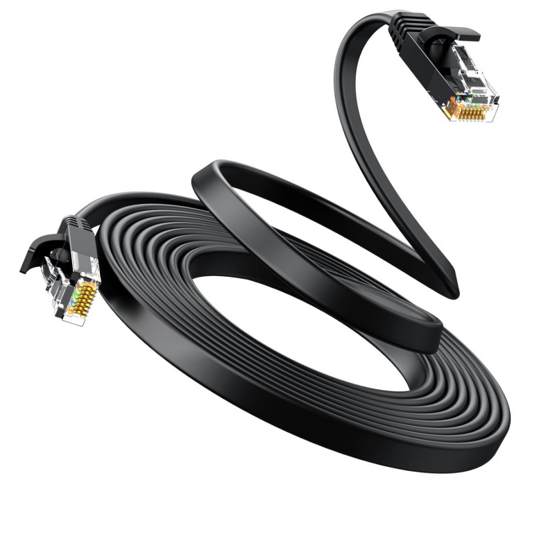 Ugreen Flat Cat6 U/UTP Patch Cable RJ45, 0.5 m, Black