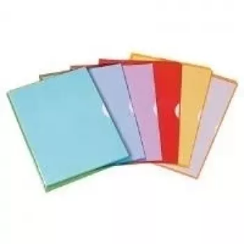 ELBA Fard'Liss Clear L-Folders DIN A4, PVC 0.18 mm, Purple, Open at Top and Right, 2 Side Finger Holes (100206696)