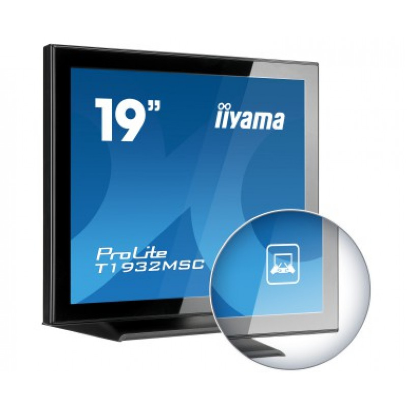 iiyama ProLite T1932MSC-B2X 19 inch (48.3 cm) Projected Capacitive 10-Point Touch Monitor, 5:4, 1280x1024, DVI, VGA, Black