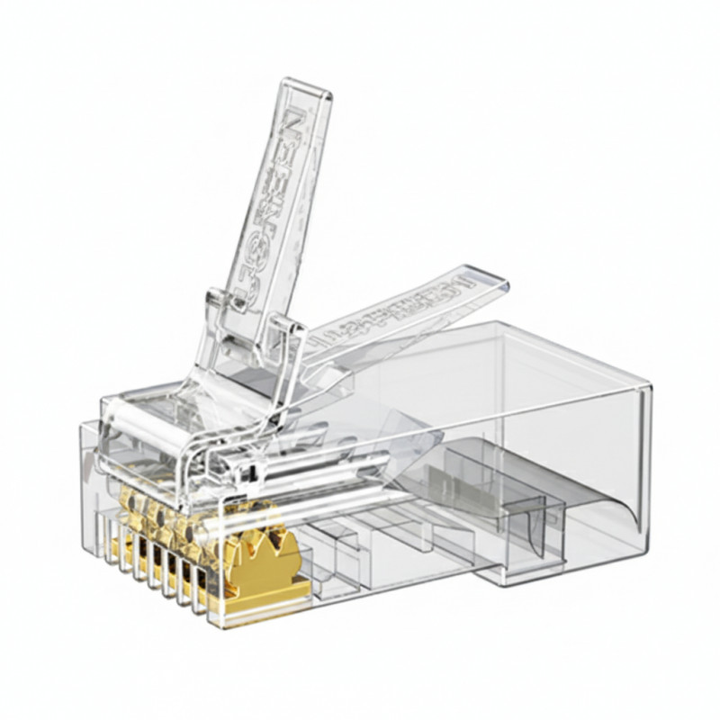 UGREEN Cat6 RJ45 Modular Plugs (50 Pcs)–Transparent with Gold Contacts