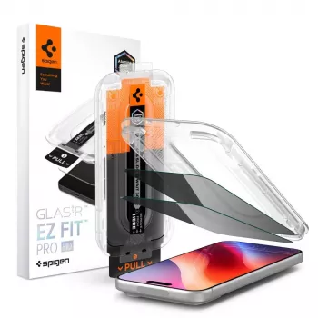Spigen Glas.TR EZ Fit Pro HD AC Privacy Screen Protector for iPhone 18 Pro Max, 2-Pack