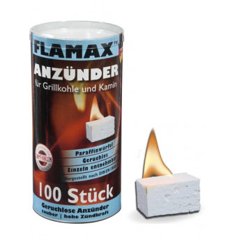 Flamax Paraffin Fire Starter Cubes, 100 pcs (1318116)