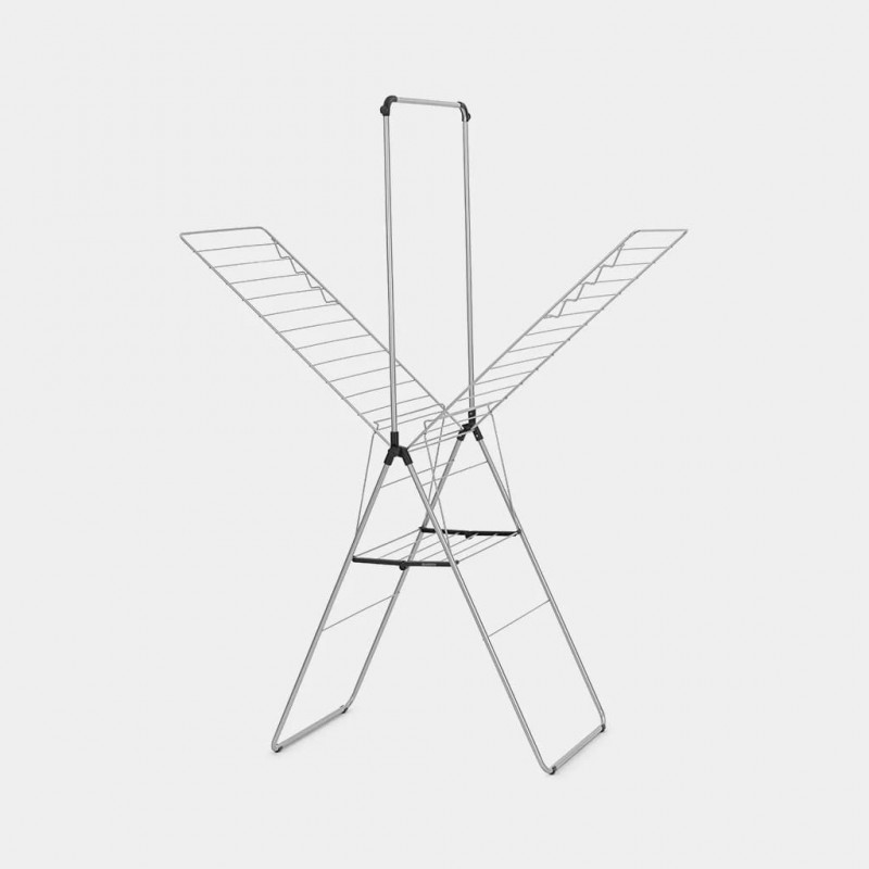 Brabantia HangOn Drying Rack with Hanger Bar, 25 m, Metallic Grey