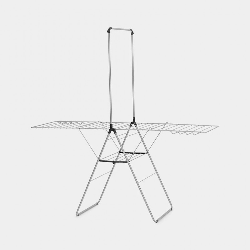 Brabantia HangOn Drying Rack with Hanger Bar, 25 m, Metallic Grey