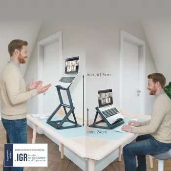 Leitz Ergo 2-in-1 Sit-Stand Laptop Stand, Black (65890089)