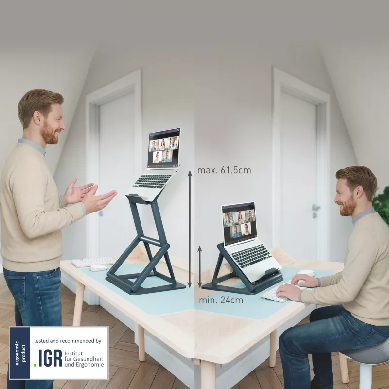 Leitz Ergo 2-in-1 Sit-Stand Laptop Stand, Black (65890089)