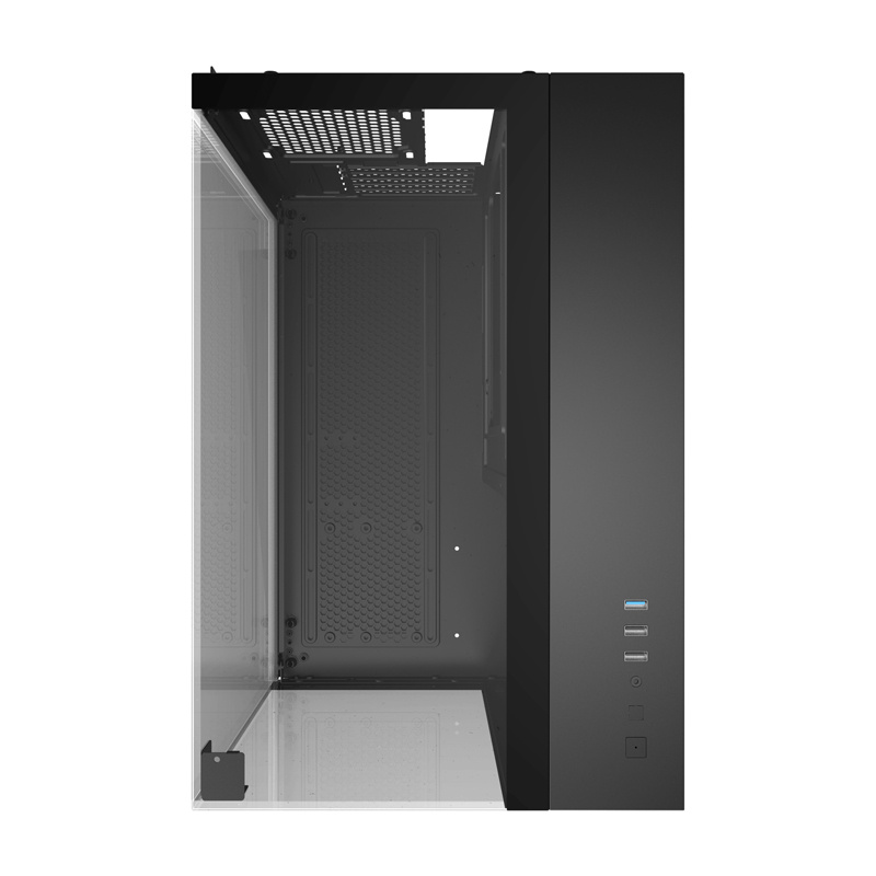 Darkflash TH285M Micro-ATX Computer Case with Tempered Glass, Black