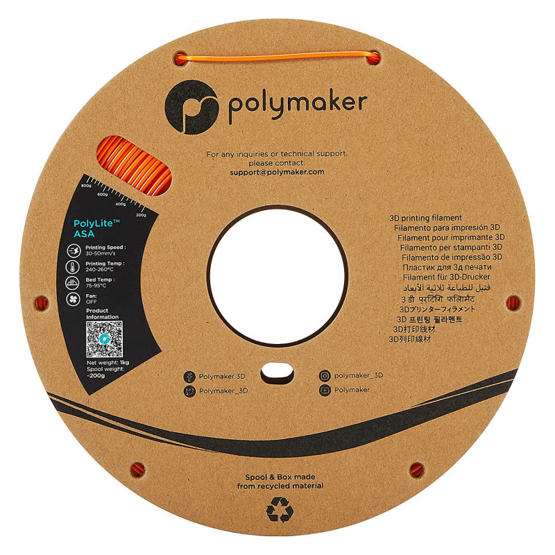 Polmask ASA 1.75mm Orange 1kg 3D Printer Filament