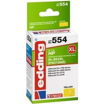 Edding EDD-554 Compatible Ink Cartridge, High Yield (XL), Yellow (18-554)