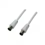 Logilink TV Coaxial Antenna Cable, CCS, >85 dB, White, 2.5 m (CA1061)