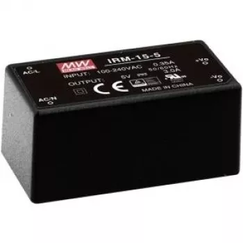 Mean Well IRM-15-24 Power Supply, 15 W, 0.63 A, 85-264 V Input - Black
