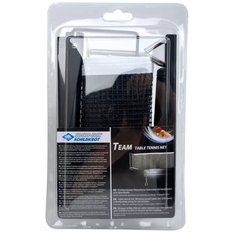 DONIC SCHILDKRÖT Table Tennis Net Team, Folding Net Set with Nylon Net and Tension Cord
