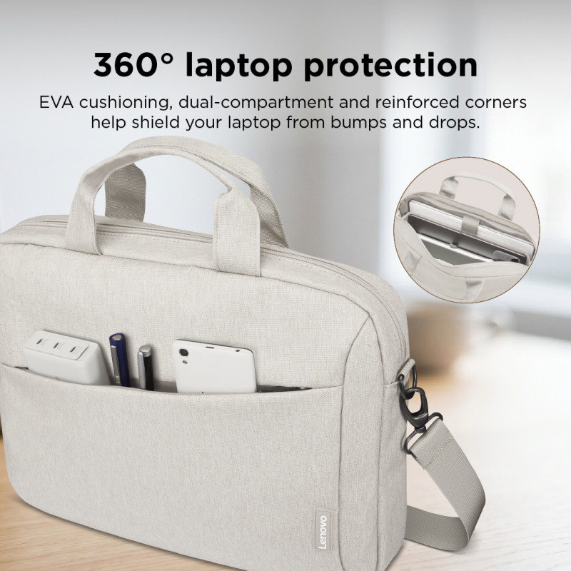 Lenovo T210 Topload Laptop Bag up to 16 inch, Shoulder Strap, Beige (GX41W44768)