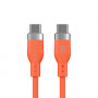 Targus HyperJuice Flex USB-C to USB-C Silicone Charging Cable, USB 2.0, 1.5 m, Orange (HJ4011OGGL)