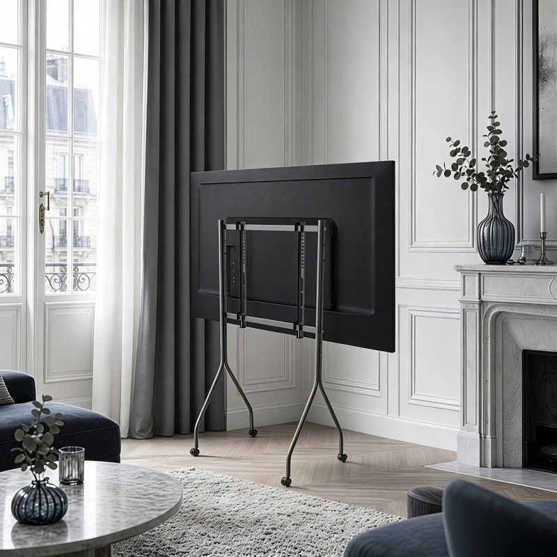Maclean MC-180 B TV Stand on Wheels, 37–80 inch, Max. 50 kg, VESA 600x400, Black