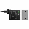 SHARGE Pixel 140 GaN Charger, 140W, 3x USB-C, Dot Matrix Display - grey