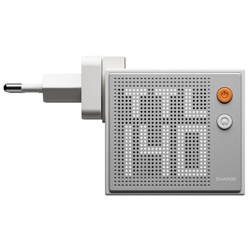 SHARGE Pixel 140 GaN Charger, 140W, 3x USB-C, Dot Matrix Display - white