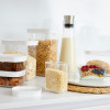 emsa Dry Food Storage Jar OPTIMA, rectangular, 1.0 litre transparent/white, freshness seal, BPA-free, plastic
