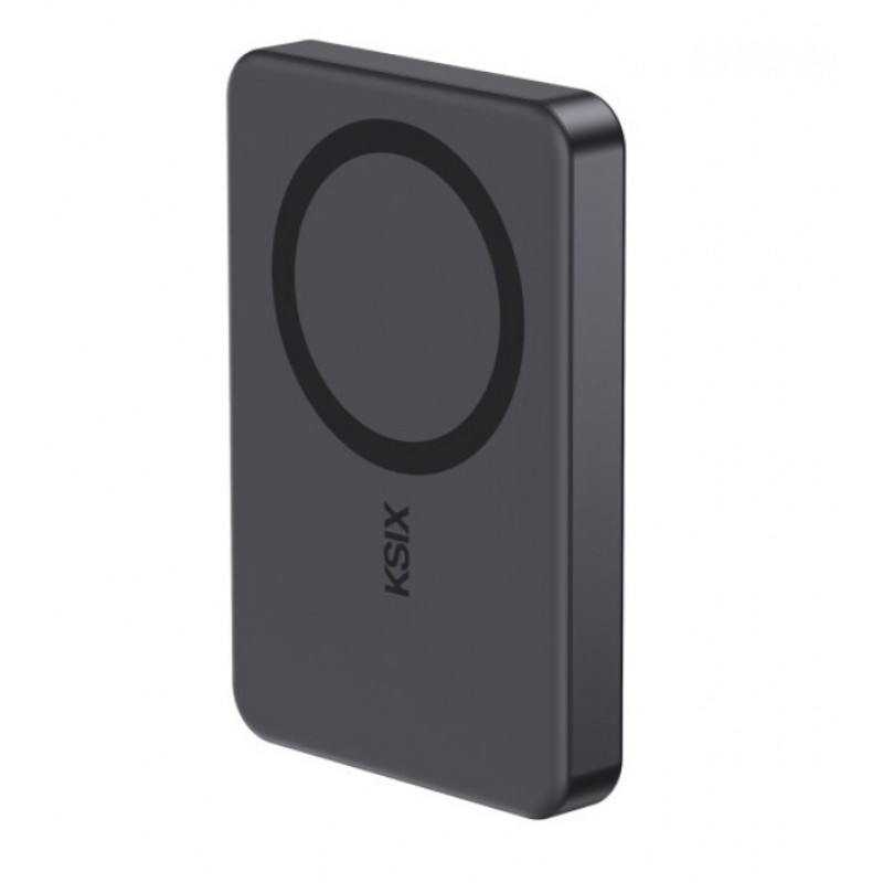 Ksix Powerbank Magslim 10000 mAh Magnetic 15W USB-C PD 20W Digital Display Black
