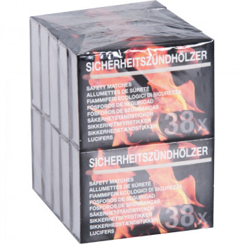 Flamax Matches 38 pcs. per box, 10 boxes incl.