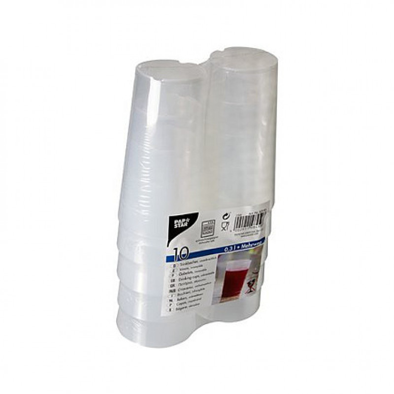 PAPSTAR Reusable Drinking Cup 7 cm 0.3 l transparent