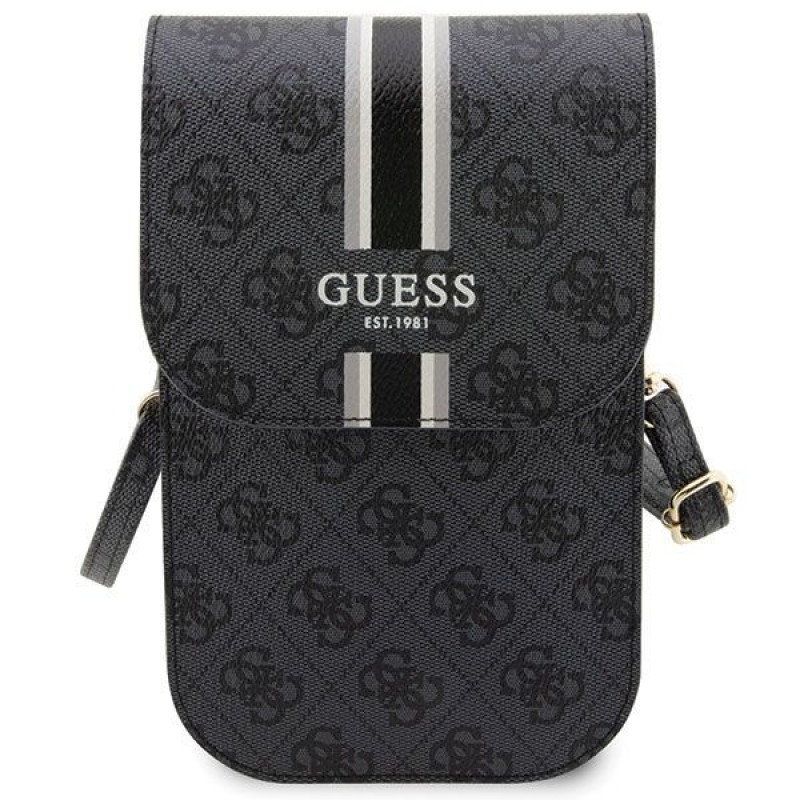 Guess 4G Stripe Phone Handbag, Black