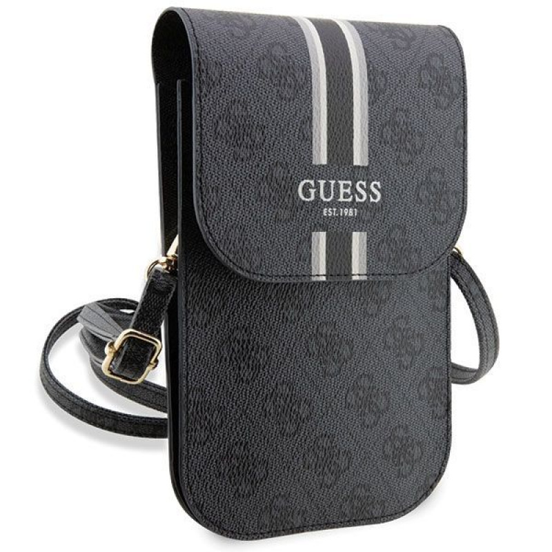 Guess 4G Stripe Phone Handbag, Black