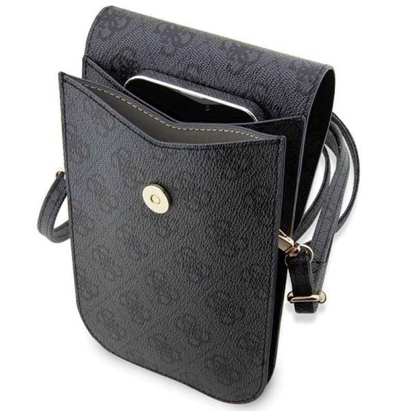 Guess 4G Stripe Phone Handbag, Black