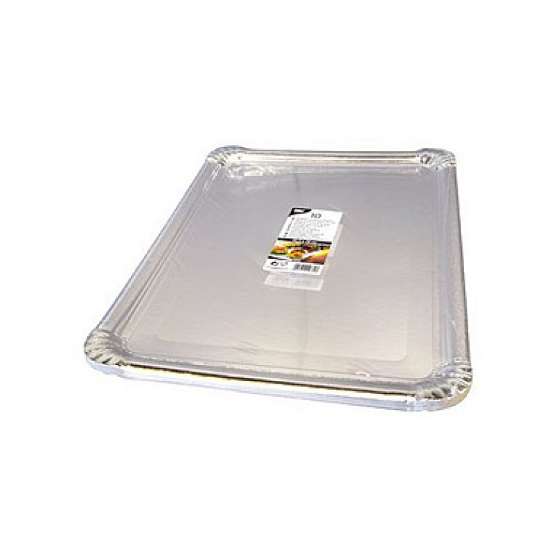 PAPSTAR disposable serving platters silver (11331)