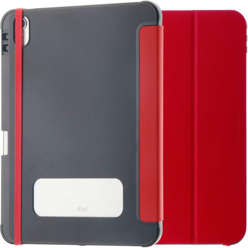 OtterBox React Series Ultra-Slim Flip Case for Apple iPad 10.9 inch (10th Generation) - Black/Red