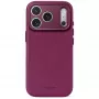 Decoded Leather Backcover - leather case for iPhone 18 Pro / 17 Pro compatible with MagSafe (aubergine)