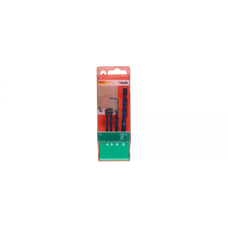 KWB Porcelain Stoneware Tile Drill Bit Set 4-8, 4-Piece