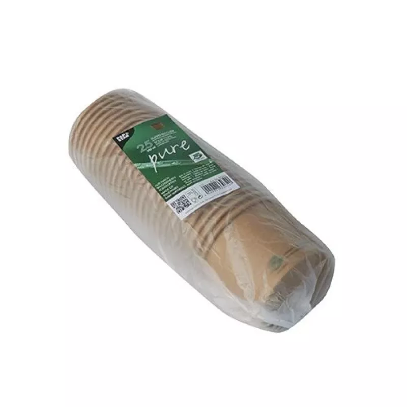 PAPSTAR pure Soup Cup, Round, 350 ml, Brown, Unbleached Virgin Fibre Cardboard with Organic Coating